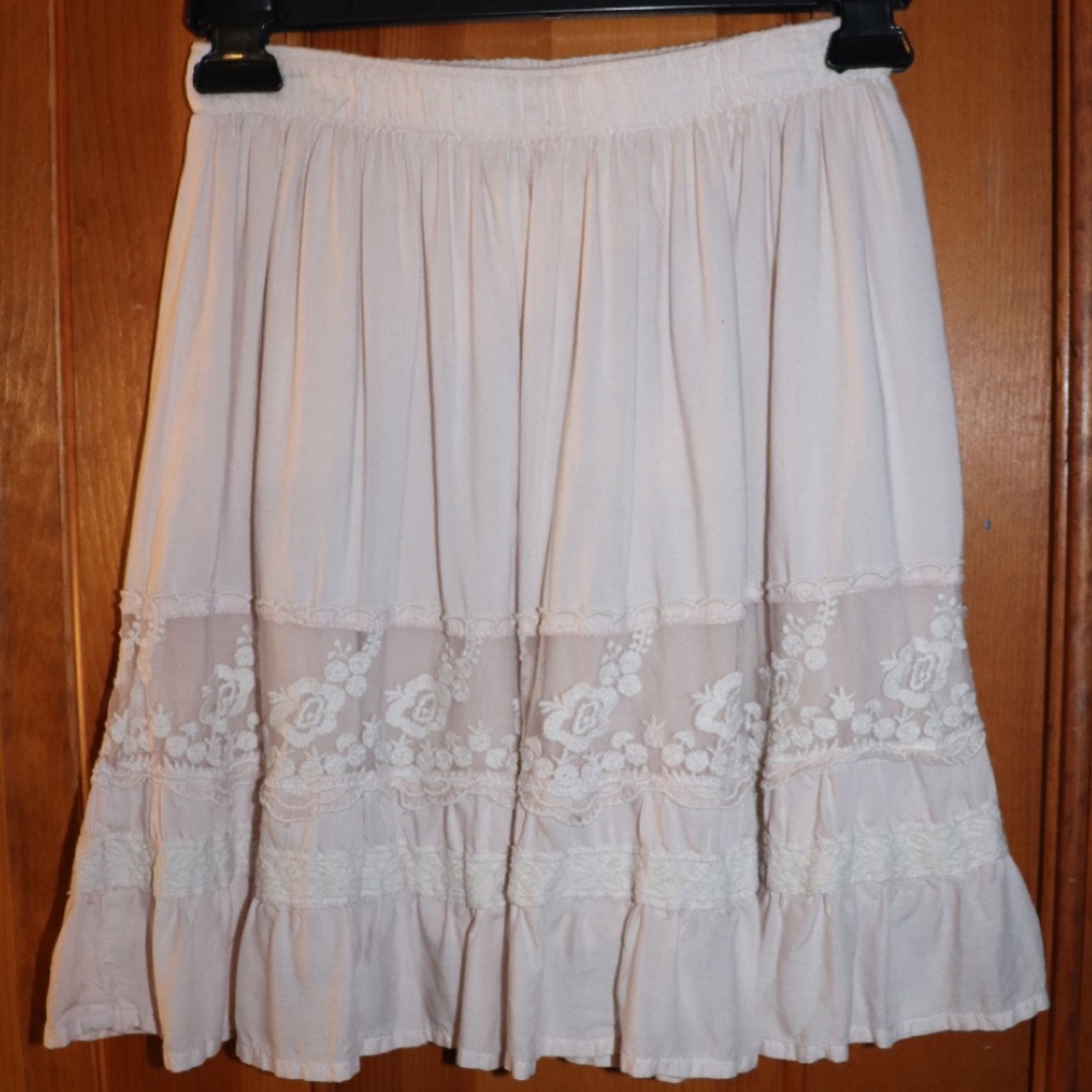 Pink Floral Stitching Abercrombie & Fitch Skirt
